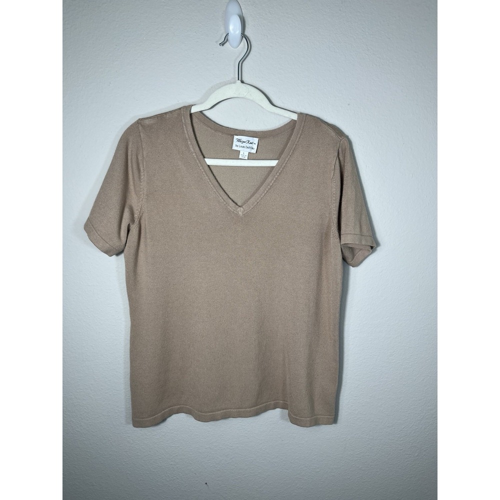 Whisper Knit Louis Dell'Olio Blouse Size L Solid Beige